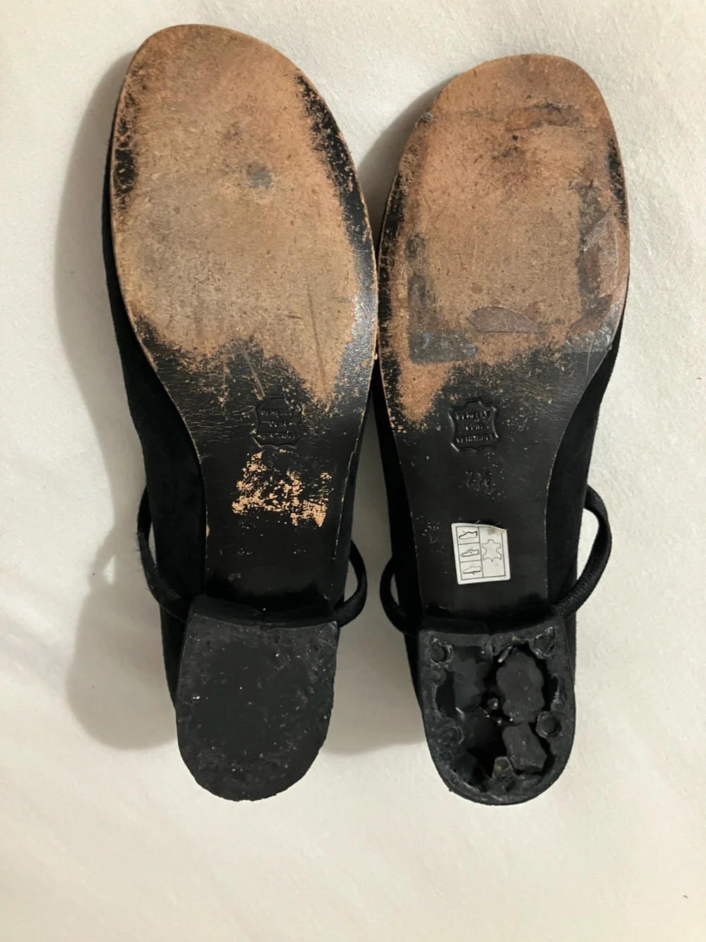 Espace Vintage Black Suede Mary Jane Heels 7.5